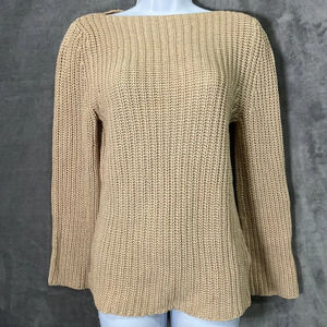 Vtg Banana Republic Size L Y2K Chunky Knit Corded Sweater Top Fisherman Coastal